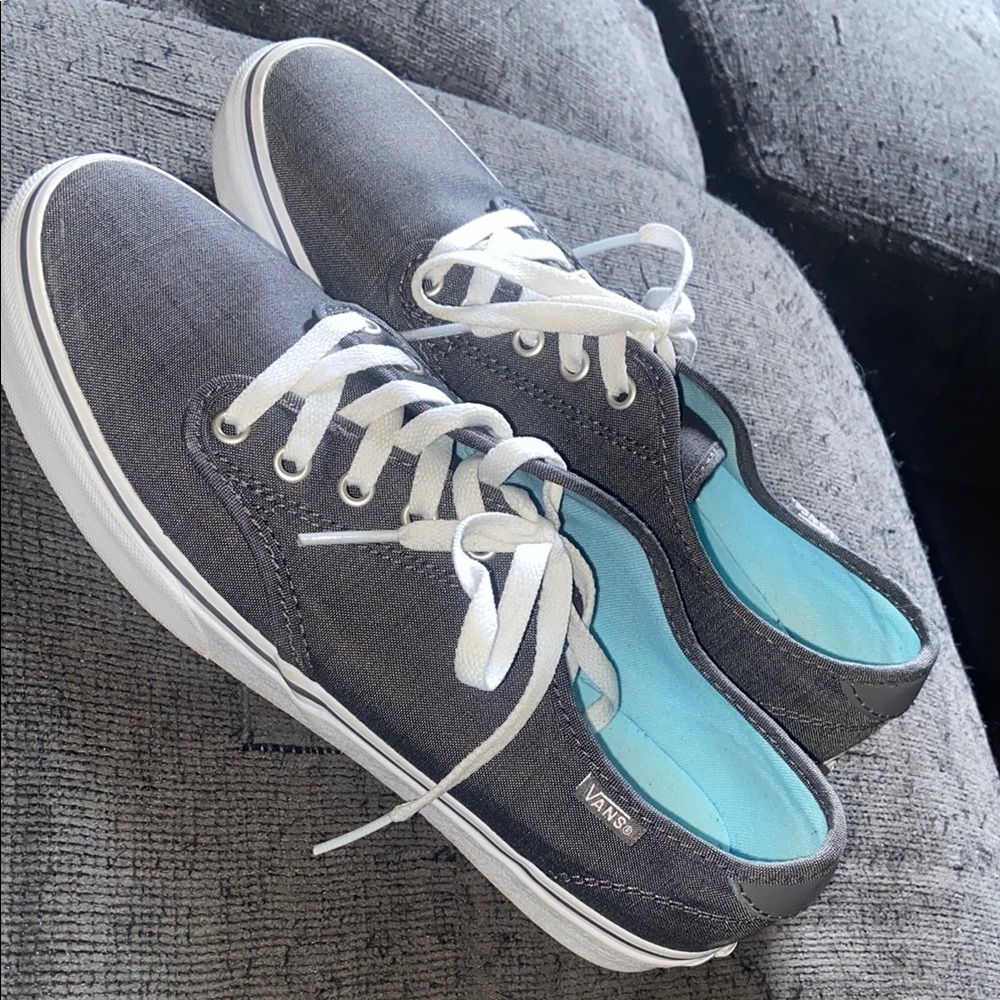 Vans Gray and White Low-Top Sneakers